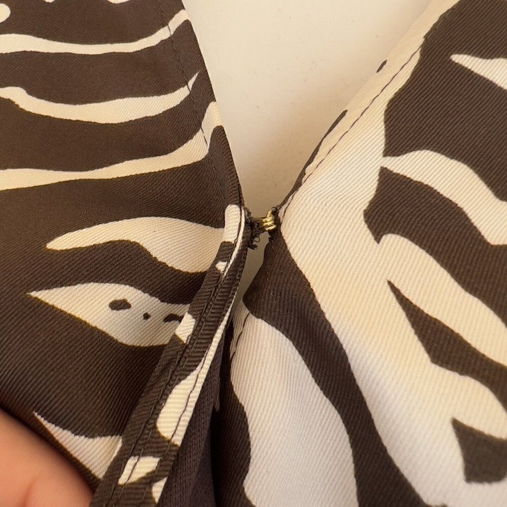 Inc tropical wide leg Jumpsuit Size 6 Brown white Satin animal print NWT - Picture 11 of 15